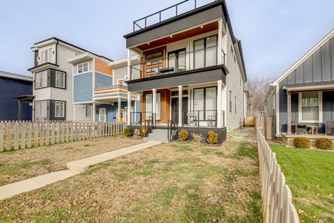 Home Theater + Rooftop Deck! Fountain Sq Stunner House in Indianapolis