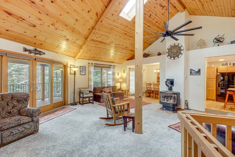 Deck + Game Room: Secluded Cabin Near Lake Cascade House in Cascade
