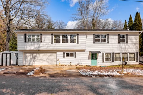 Private Boat Dock at Waterfront Lake Mitchell Home House in Michigan