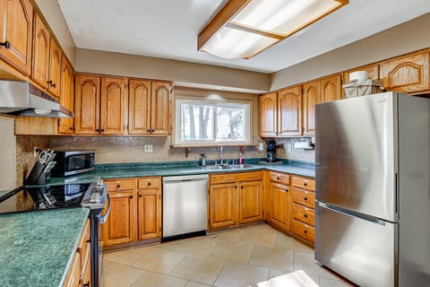 Private Boat Dock at Waterfront Lake Mitchell Home House in Michigan