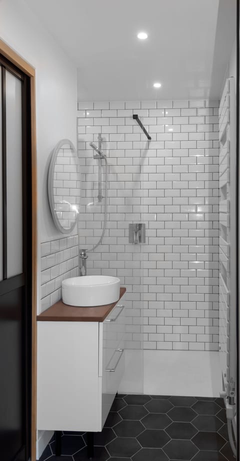 Shower, hydromassage showerhead, hair dryer