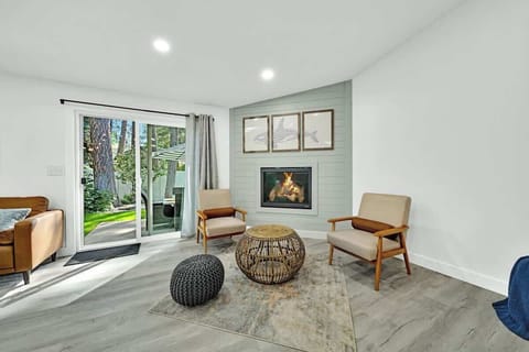 The remote controlled fireplace(instructions in your welcome book!) keeps the main social area warm and cozy during a cold winter day or even a chilly fall evening.