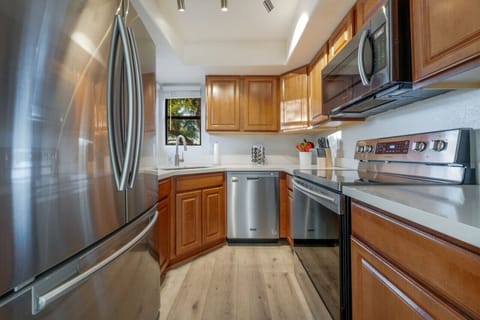 Updated kitchen with stainless steel appliances