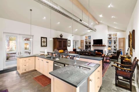 Kitchen open to living room
