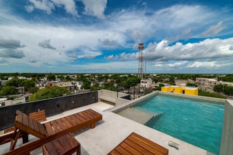 a rooftop pool in Tulum apartment accommodations