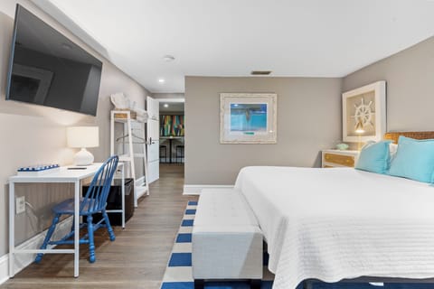 Individually decorated, individually furnished, desk, laptop workspace