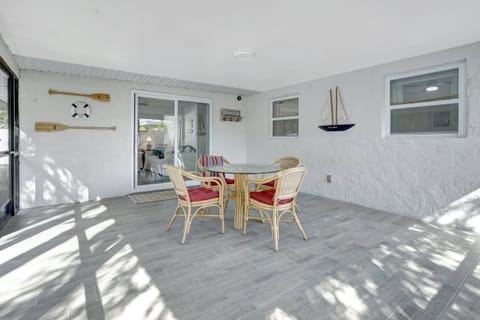 The double sliding doors lead to/from the family room