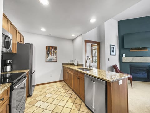 Nicely updated kitchen featuring stainless steel appliances.