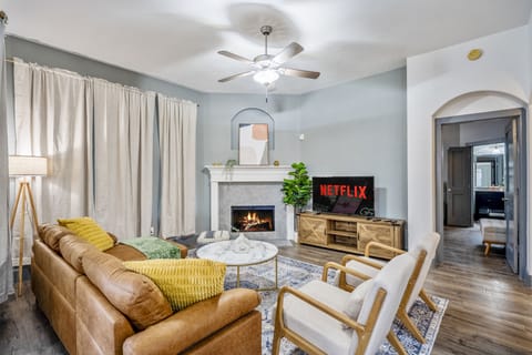 Kick back and relax in our cozy living room retreat.
