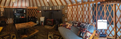 Inside the yurt!
