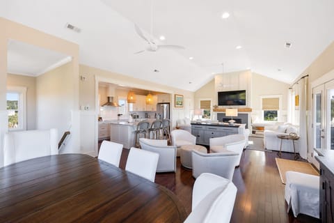 Open floor plan on top level of home w/ beautiful views all around