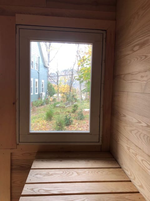 View from the backyard sauna