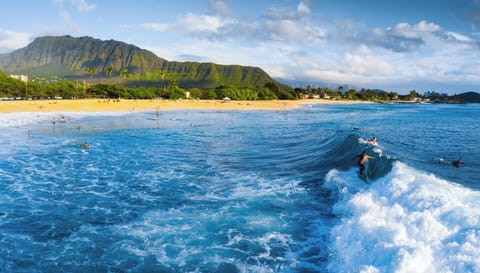 Fabulous Makaha Beach is just down the hill from our condo.