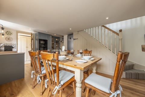 Ground floor: Looking back at the kitchen and showing stairway