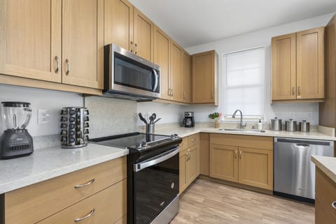 Sleek and functional, a culinary oasis.