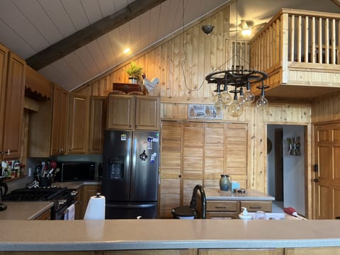 Kitchen open to view and living room  