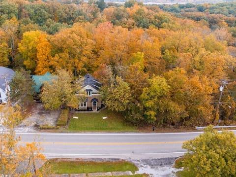 A scenic aerial view of the property, nestled in the heart of Cuyahoga Valley National Park.
