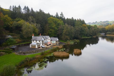 The exterior at Lake House, Powys