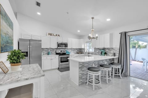 Indoors, Kitchen, Floor, Kitchen Island, Microwave