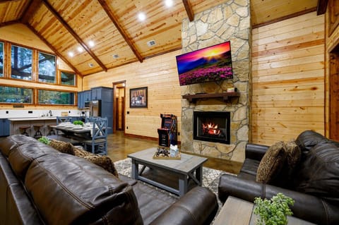 Enjoy warmth and ambiance on chilly evenings by the gas fireplace, creating a cozy retreat for your stay.
