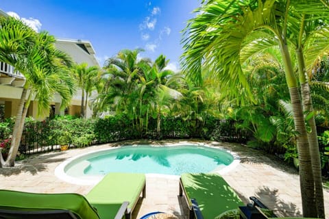 Private fenced pool for sunny afternoons