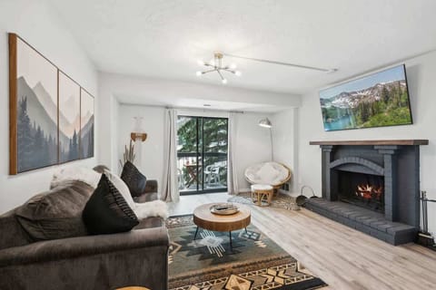 Living Room - Real Fireplace