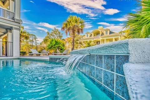 Heated Pool with Waterfall