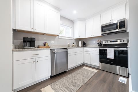 Fully equipped kitchen with coffee maker