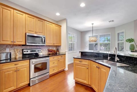 The spacious kitchen is a great place to gather to make memorable meals