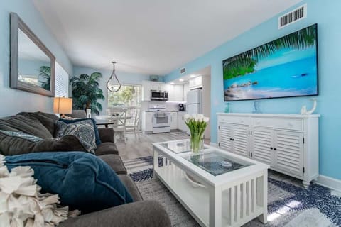 Living room with sleeper sofa and 70 inch TV. Smart TV and Cable too. 