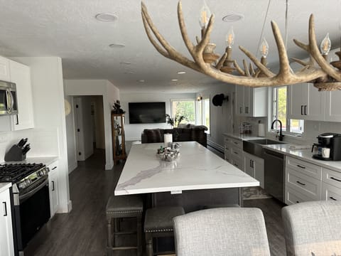 Extra large kitchen with island and seating for 12