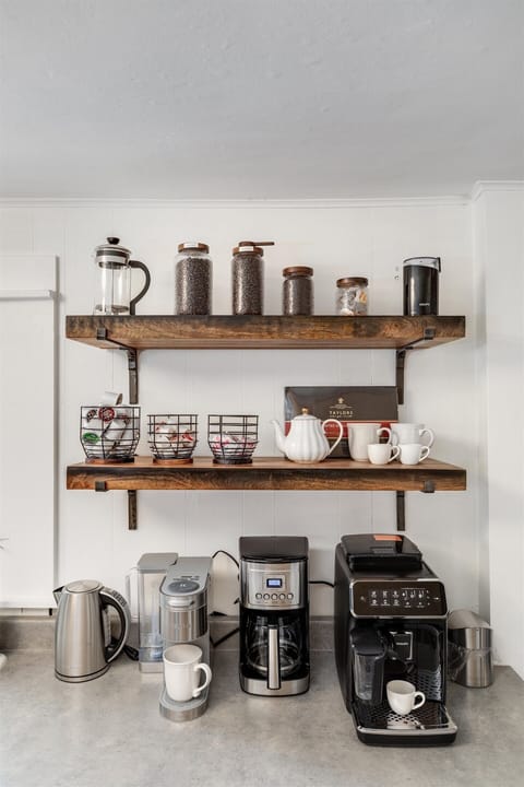 We have an assortment of hot beverages. Our Latte Go machine can make your favorite coffee drink. We provide beans, ground coffee as well as K cups and creamer in our Mega COFFEE BAR!