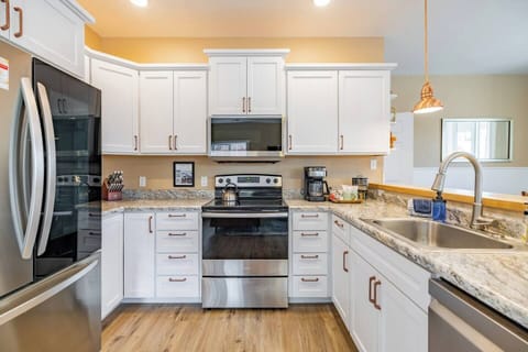 Kitchen has everything you'll need for your weekend getaway!