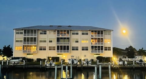 Exterior photo of building from canal