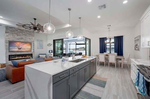 View of the Kitchen to the Open Living Space