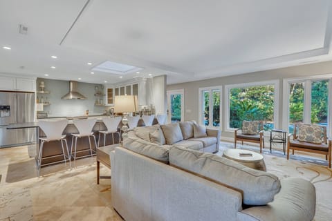 View of the kitchen and living area