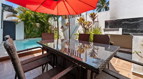 Private pool and grill area