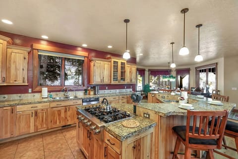 The heart of the house: a large chef’s kitchen ready for real cooking.