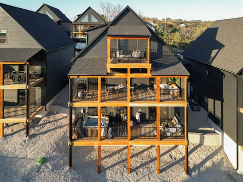 Very unique 3rd story private deck off the master suite with a spectacular view of Tablerock Lake.