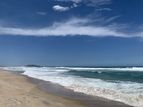 On the beach, white sand
