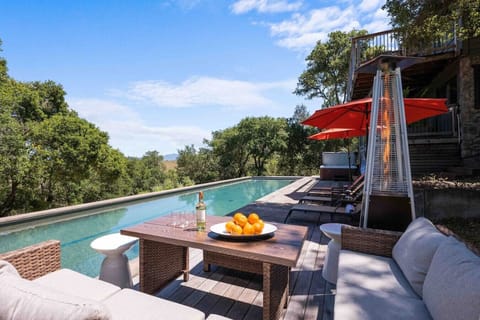 Poolside View from soft seating couches