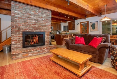 Living Room with large fireplace
