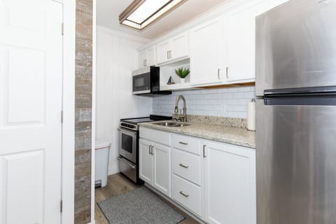 Galley Kitchen with Coffee Maker