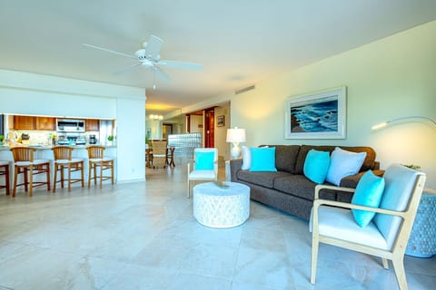 This luxurious condo has an open feel