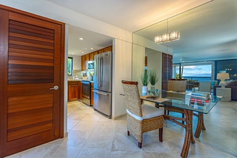 There is an area to take care of things while enjoying the view through the mirrors