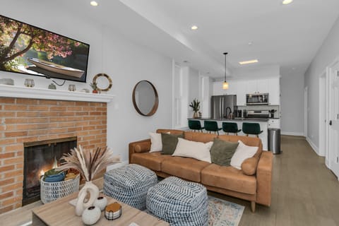 Comfy Living Room with smart TV with Roku