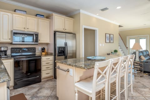 Shore Beats Work Kitchen Island Extra Seating