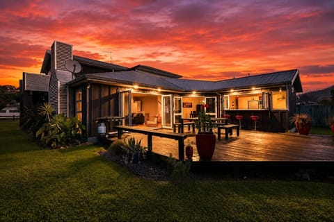 sunset on the deck