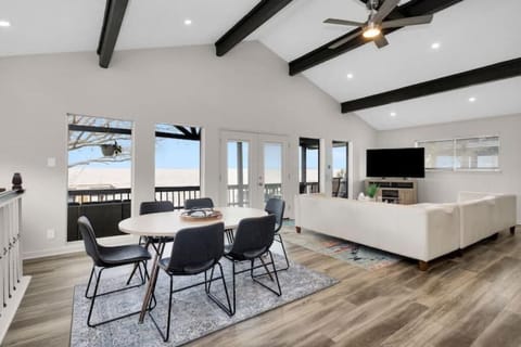 Your dining and living area space  with breathtaking views of the lake