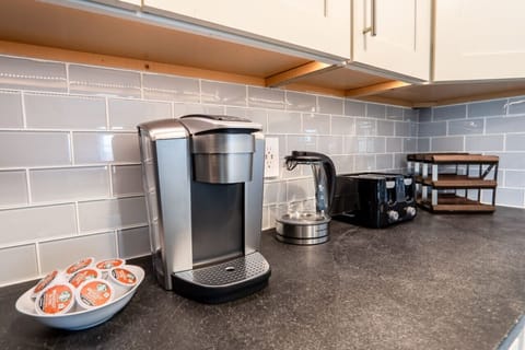 Fully stocked coffee bar